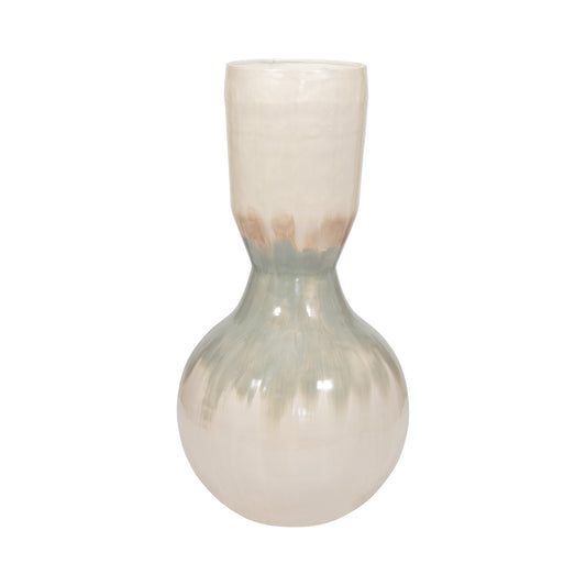 Metal, 23" Bulbous Vase, Pearl