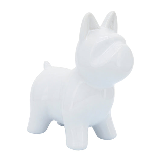 Cer, 8" Dog Table Deco, White