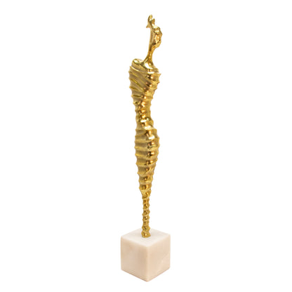 27" Metal Modern Female Mummy Deco, Gold