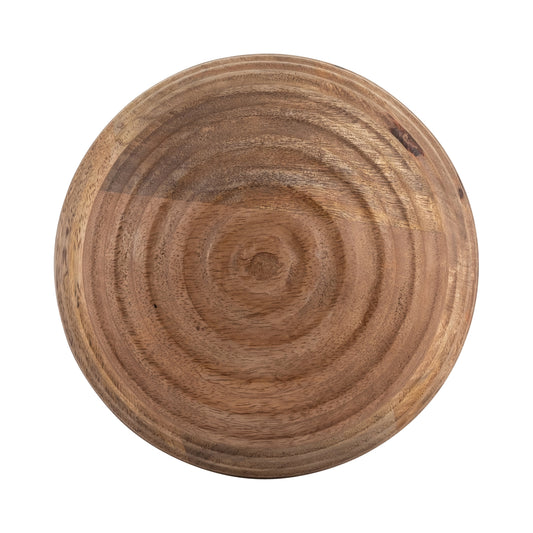 6" Wooden Orb W/ Ridges, Natural