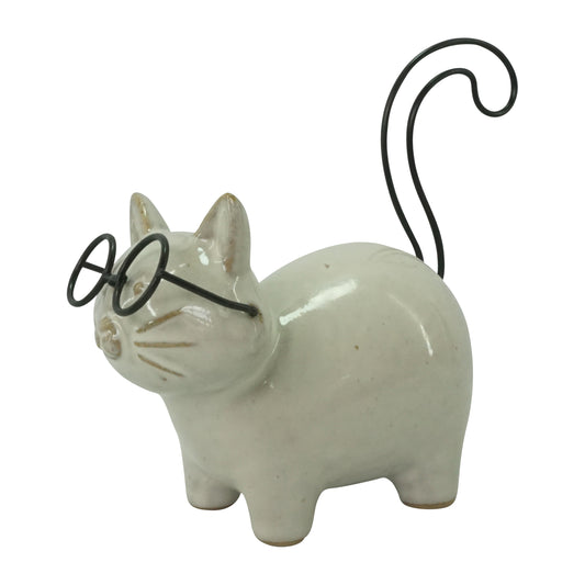 Cer, 6" Standing Kitty, White/black