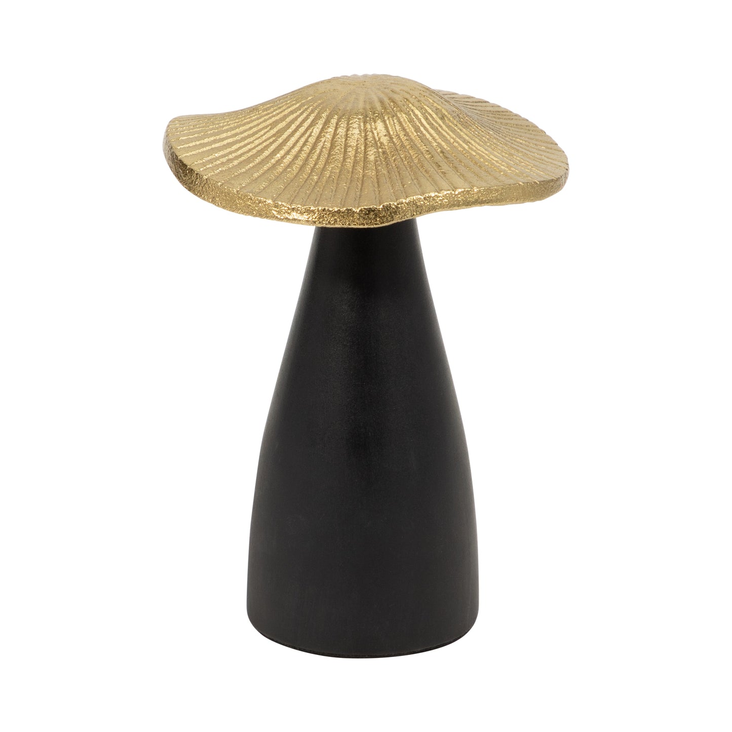 Metal, 6" Mushroom Deco, Black/gold