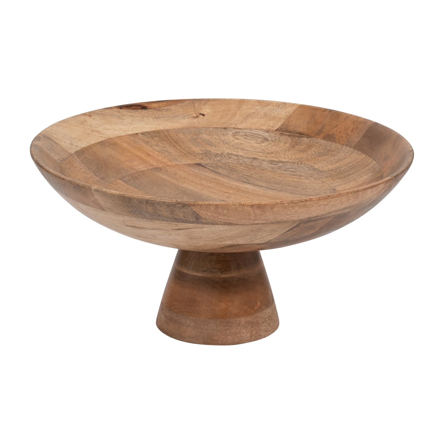 Wood, 15" Bowl On Pedestal, Natural