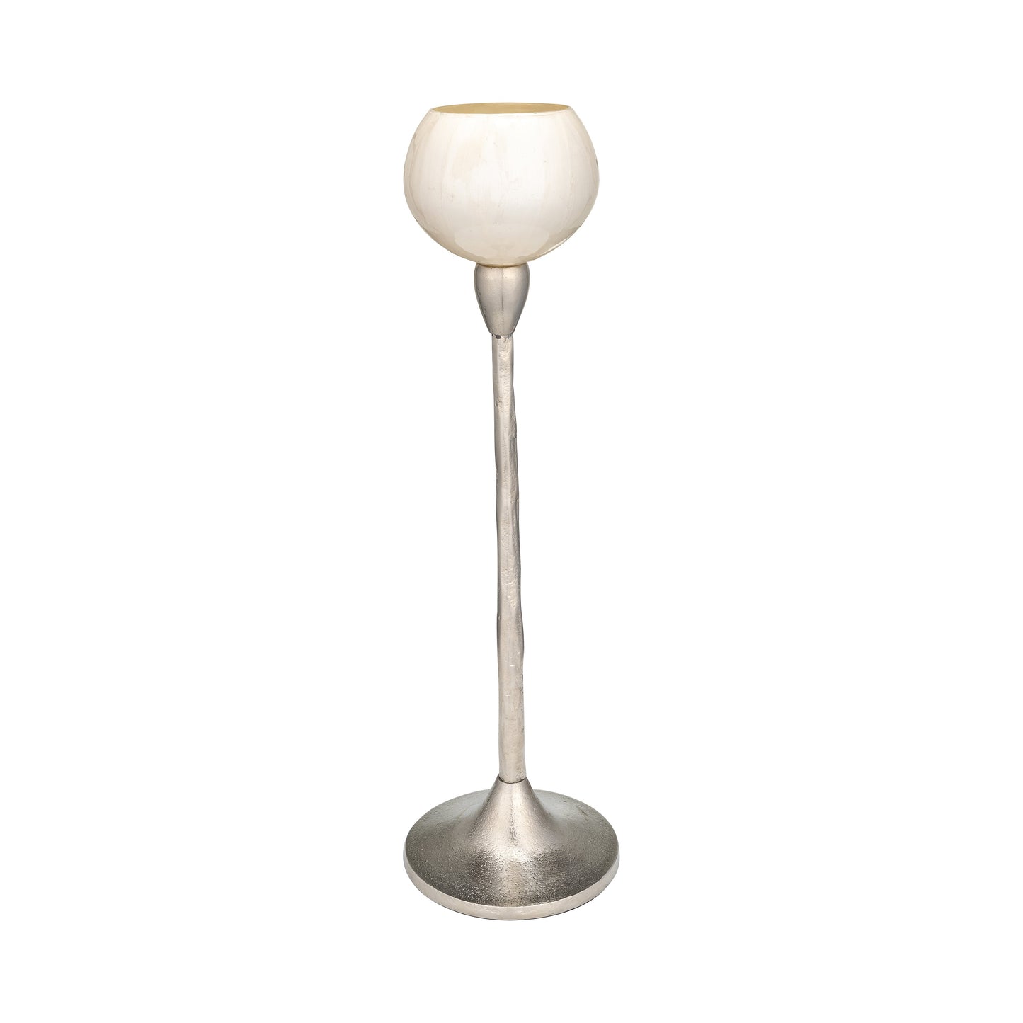 Glass, 21"h Tealight Holder, Pearl White