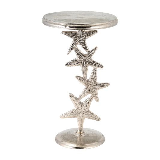 Metal, 14"d/25"h, Silver Starfish Side Table, Kd