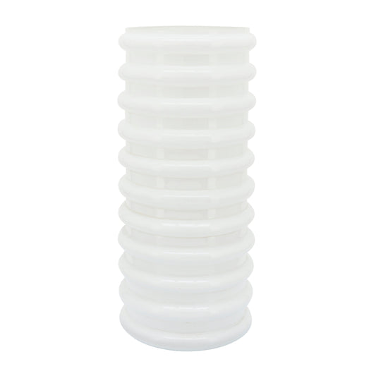 Glass, 14"h, Scallop Vase, White