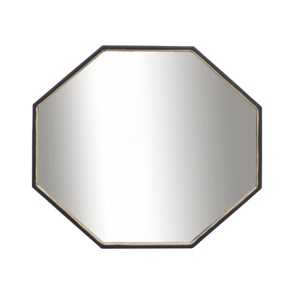 Metal, 32x28 Octagonal Mirror, Black/gld Wb