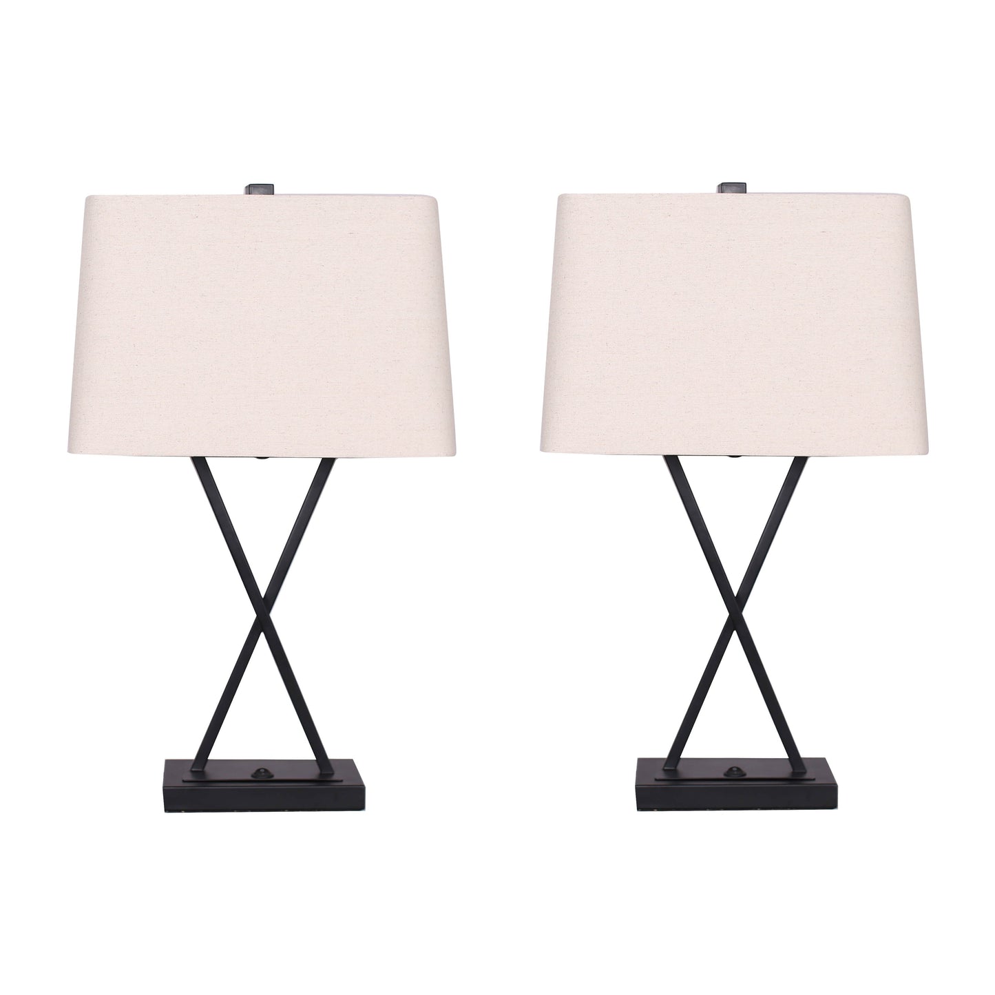 Metal,s/2,25"h,x Bar Accent Tbl Lamps,blk