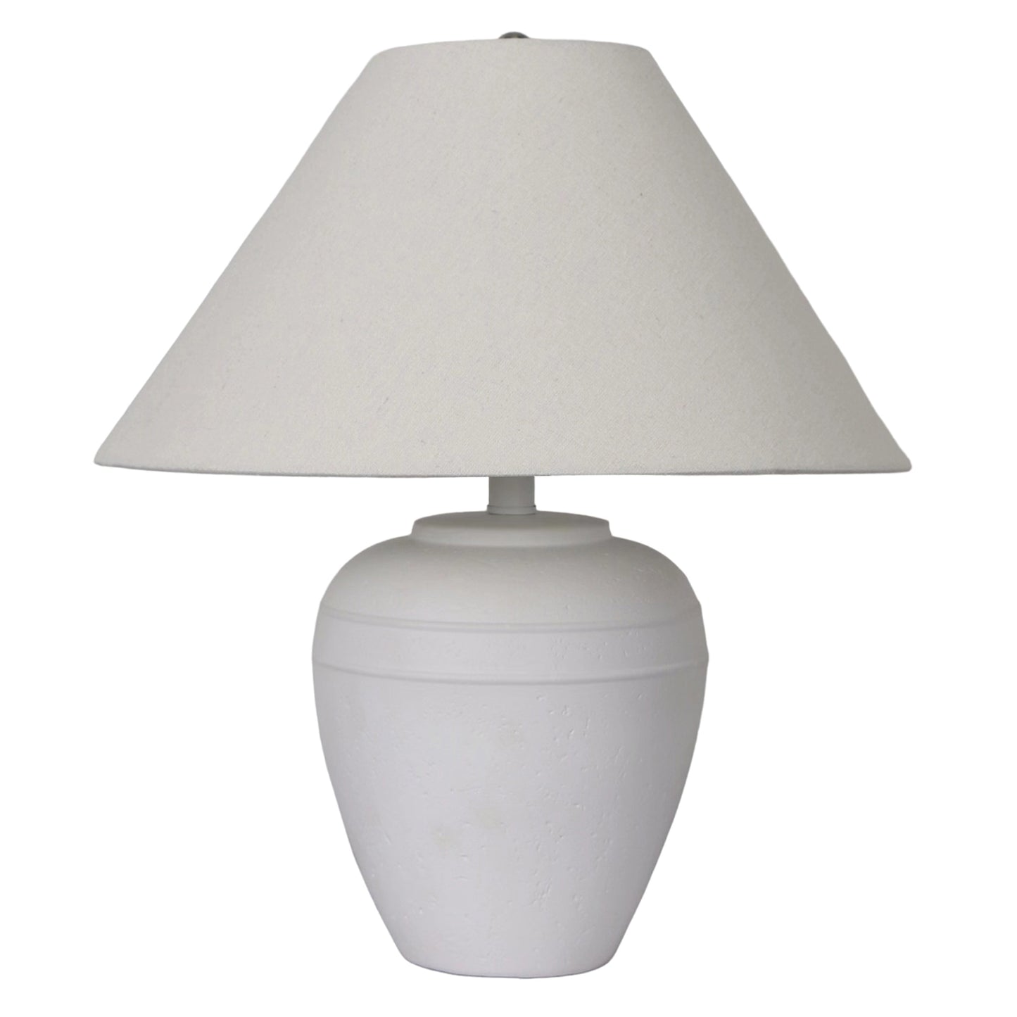 21" Textured Table Lamp Tapered Shade, White