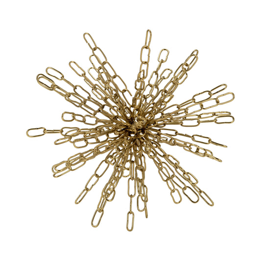 Metal, 9" Chain Orb, Gold