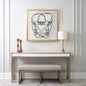 47x47,gld Frame Hand Painted Face Illusion,wht/blk