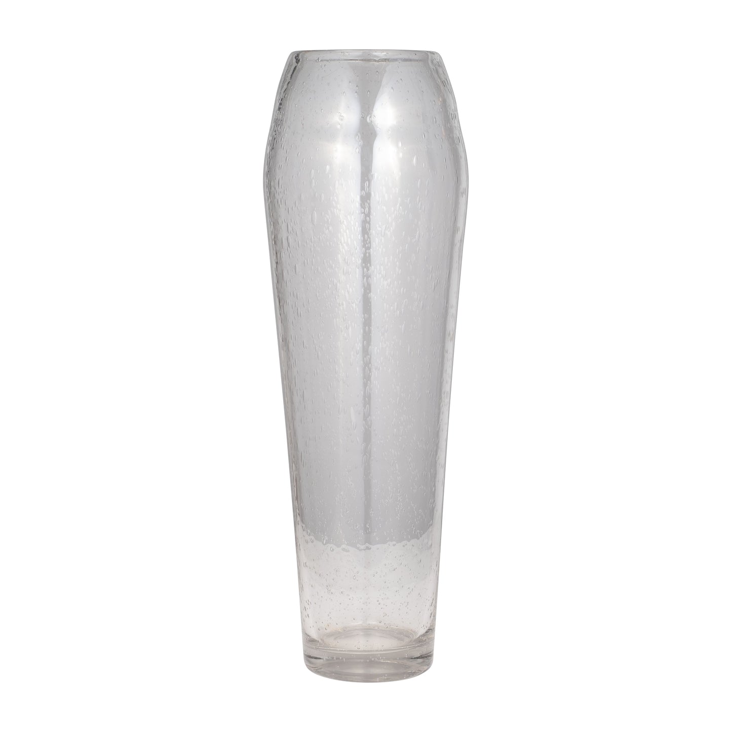 Glass, 23" Floor Vase Bubble Clear