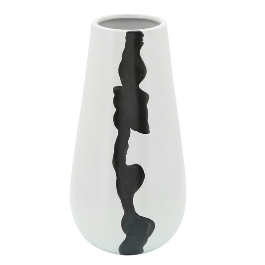 Cer, 12"h Modern Vase, White