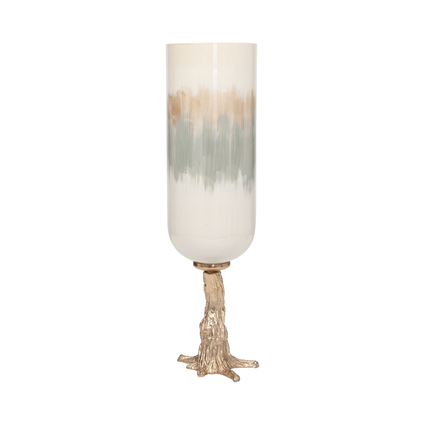 Glass, 22" Hurricane W/ Branch Base, Pearl