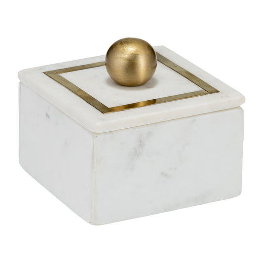 Marble, 5x5 Box - Knob, White