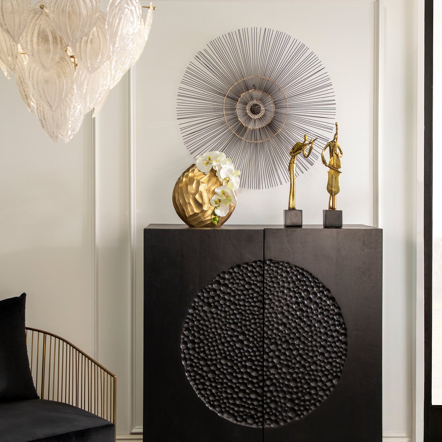 Aluminum 10"h, Hammered Vase, Champagne