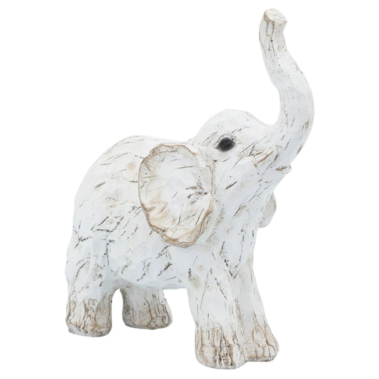 11" Elephant Figurine , White