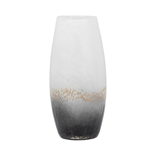 Glass, 11" Crackle Vase, Multi