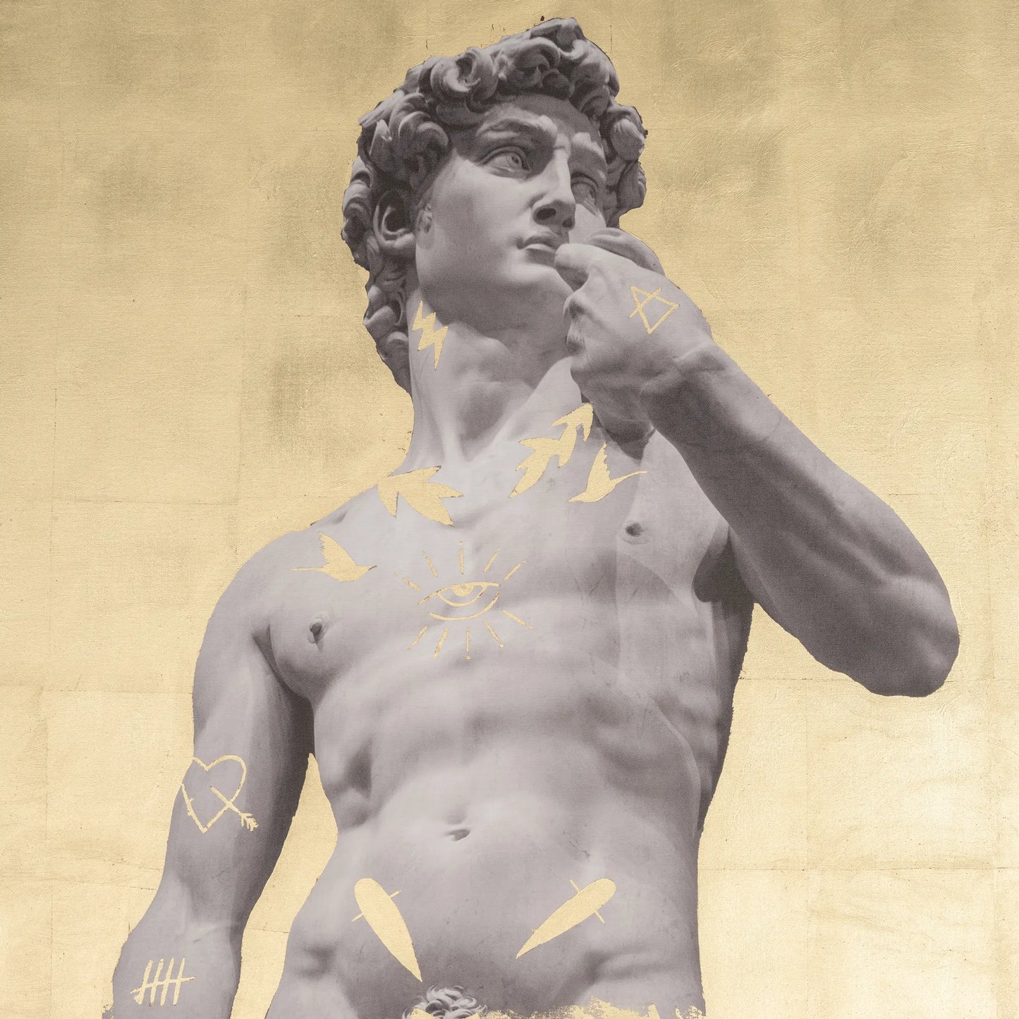 47x94, Hand Painted David In Gold