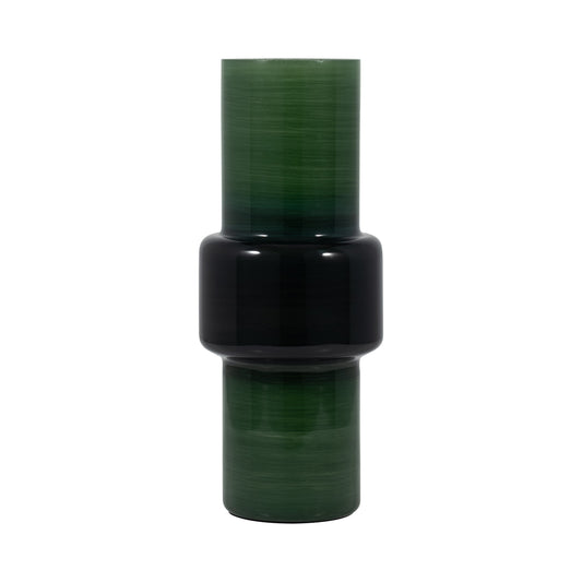 Glass, 16" Modern Cylinder Vase, Green