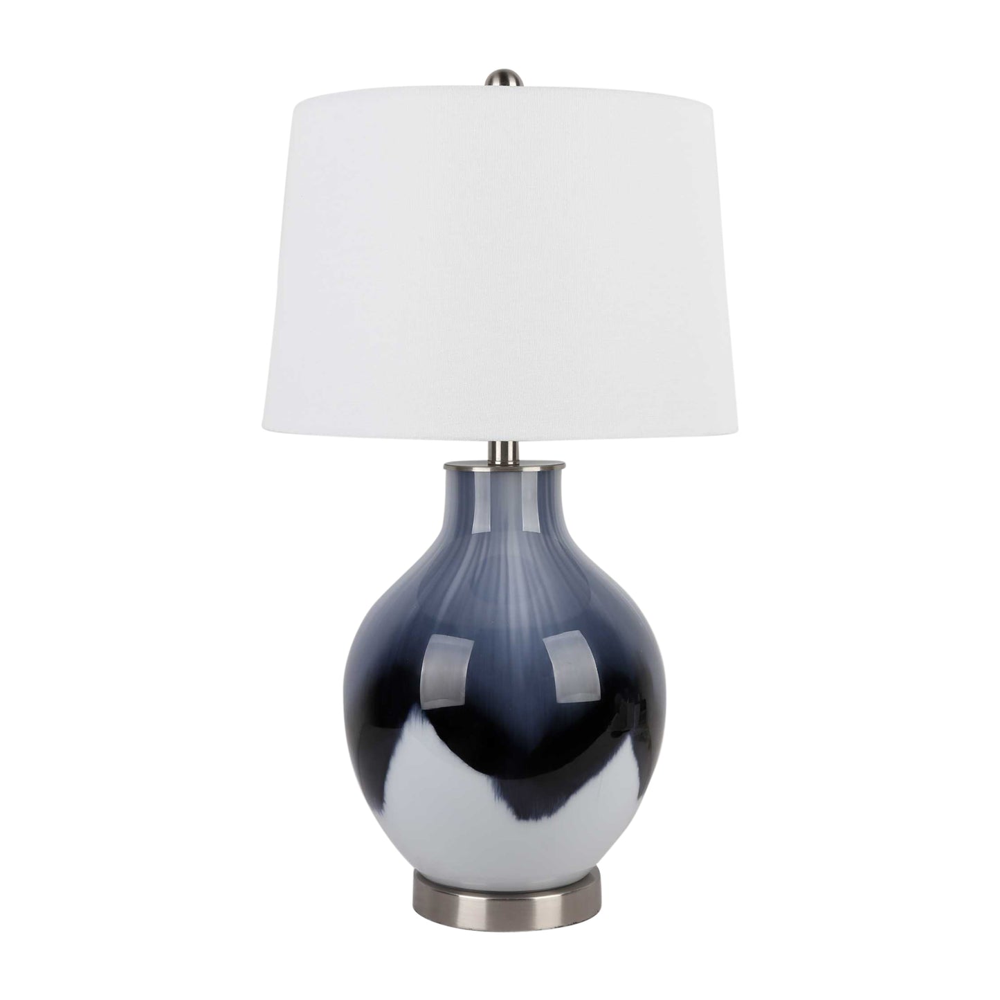 Glass 26" Reactive Table Lamp, Blue/white