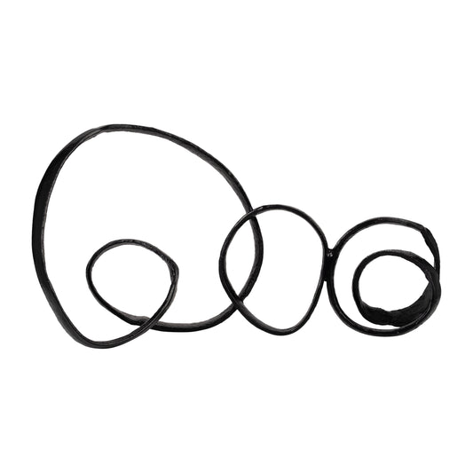 Metal, 28" Long Swirled Knot Decor, Black