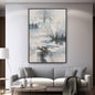 74x50 Framed Hand Painted Abstract Canvas, Ivory