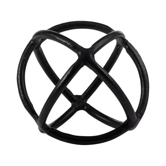 Metal 7" Orb Decor, Black
