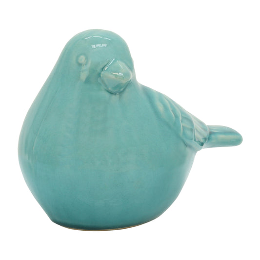 Ceramic Bird Figurine, 8" Sea Green