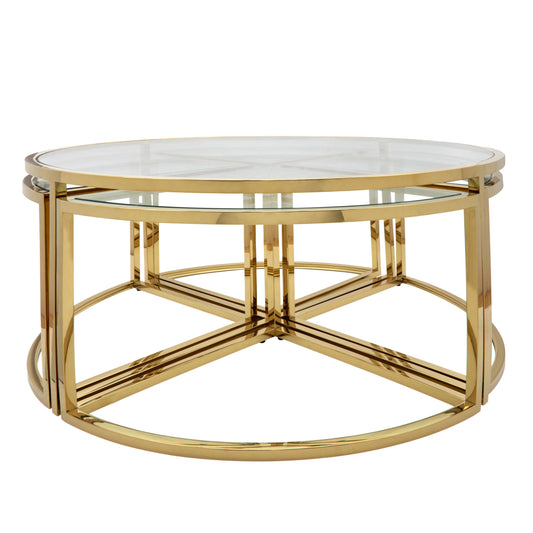 Metal Pull Out Coffee Table, Gold 2boxes