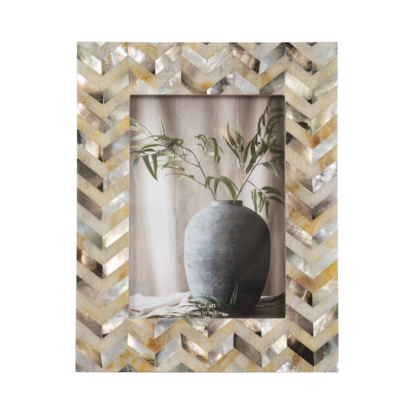 5x7 Capiz Chevron Photo Frame, Multi