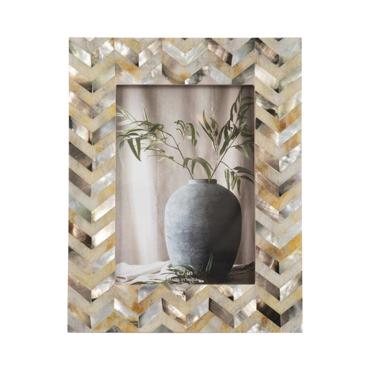 5x7 Capiz Chevron Photo Frame, Multi