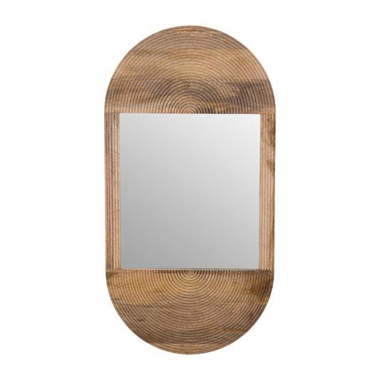 Wood, 34"lx18"w Oval Mirror, Brown