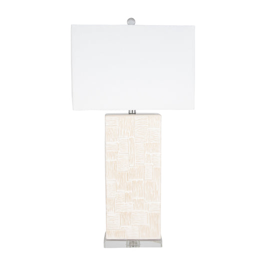 Ceramic 31'' Textured Table Lamp, White