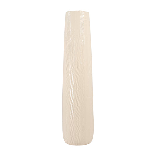 Cer, 28" Etched Lines Cylinder Vase, Cotton