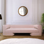 Modern Sofa - Oak Wood Base, Blush