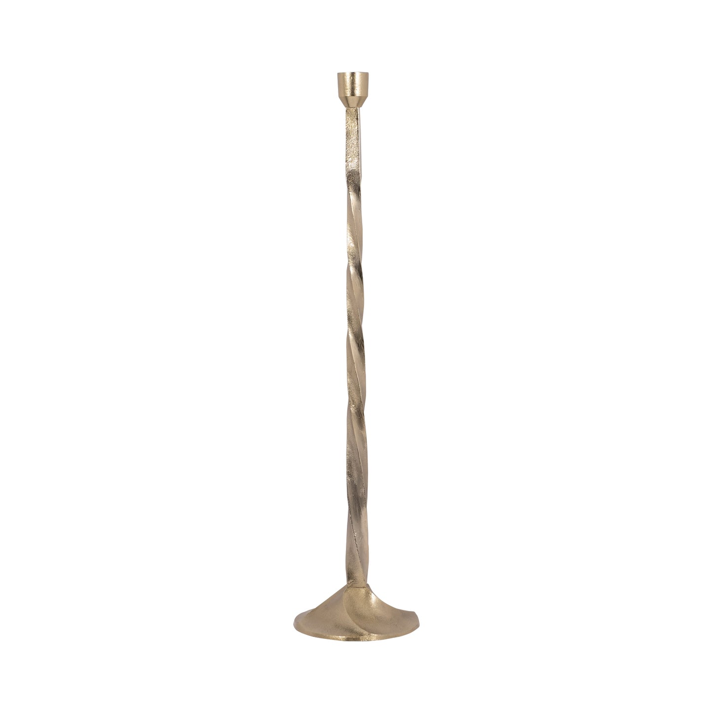 Metal, 30" Twisted Floor Taper Candleholder, Gold