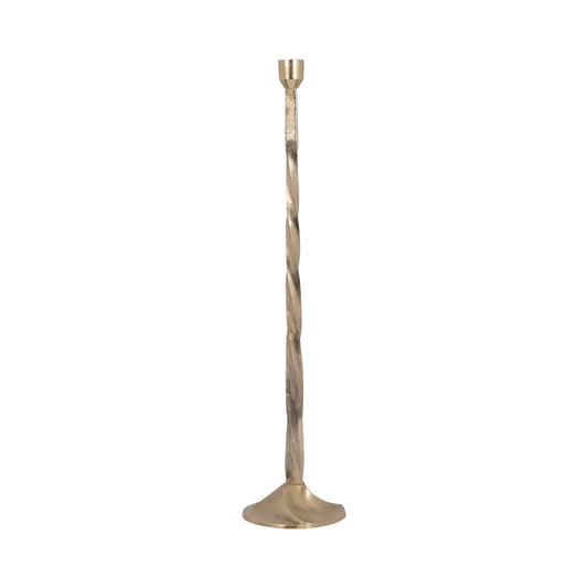Metal, 30" Twisted Floor Taper Candleholder, Gold
