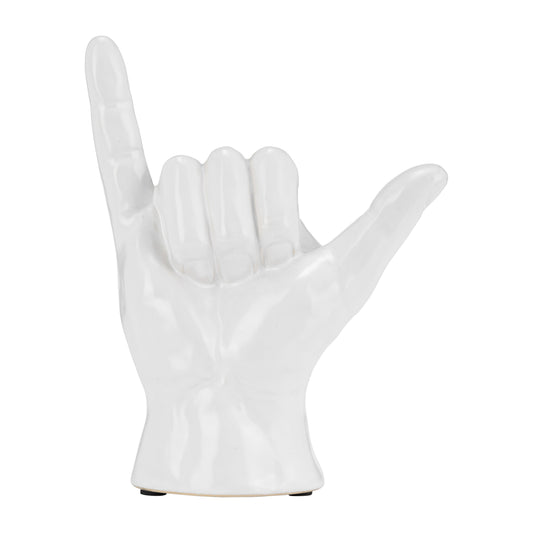 7"h, "hang Loose" Hand, White