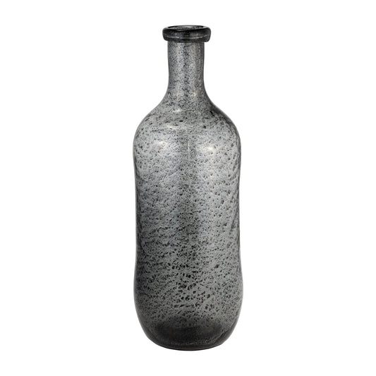 Glass, 17h" Irregular Shape Vase, Smoke