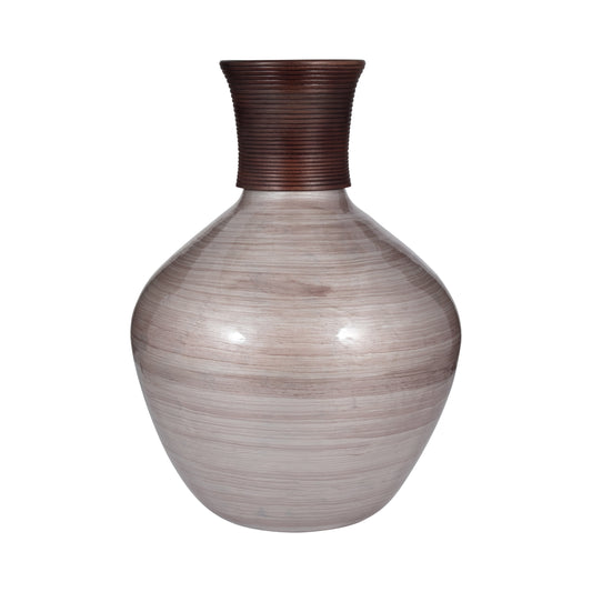 Glass, 22" Wooden Top Vase, Blush