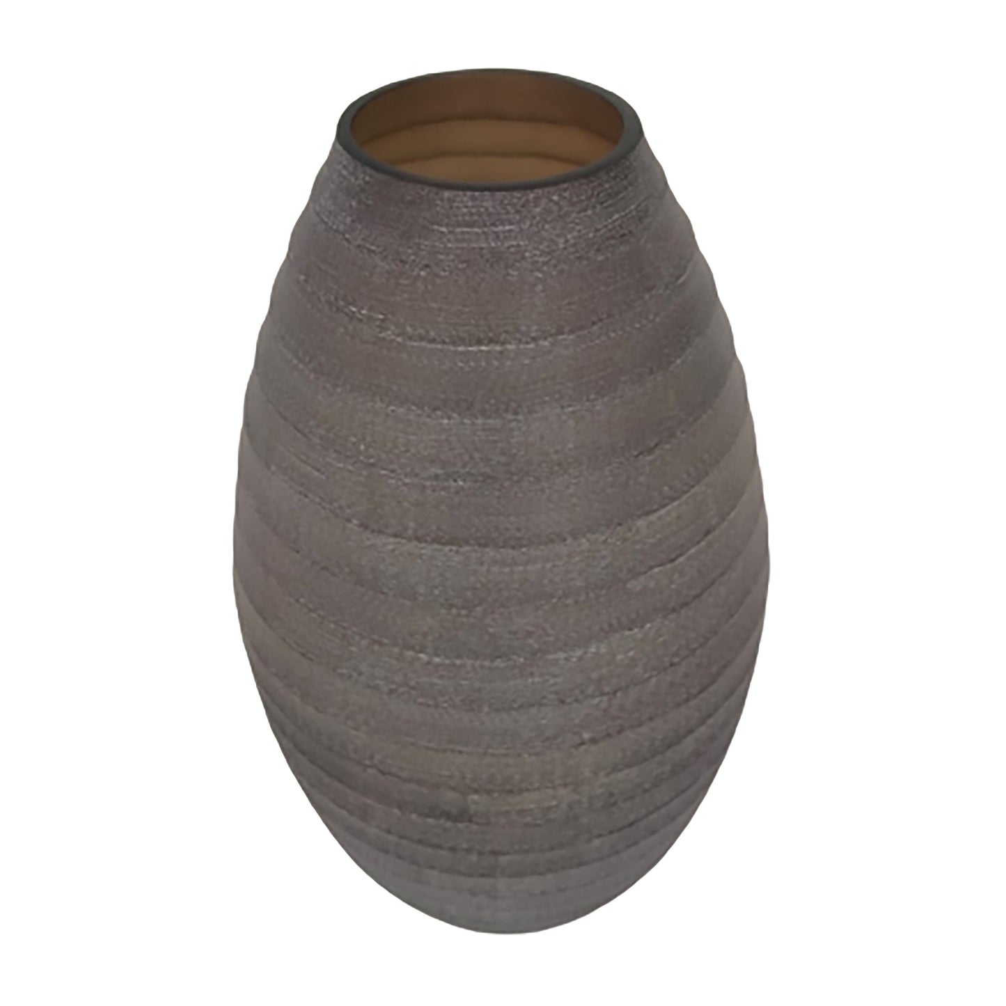 Glass, 16" Ridged Urn Vase, Champagne
