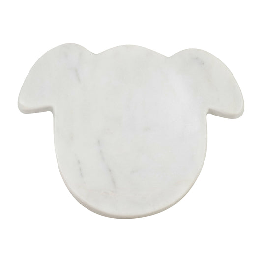 Marble, 7x5 Dog Trinket Tray, White