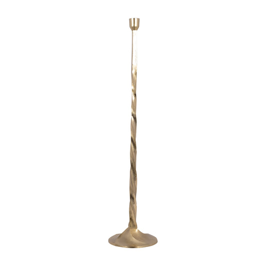 Metal, 36" Twisted Floor Taper Candleholder, Gold