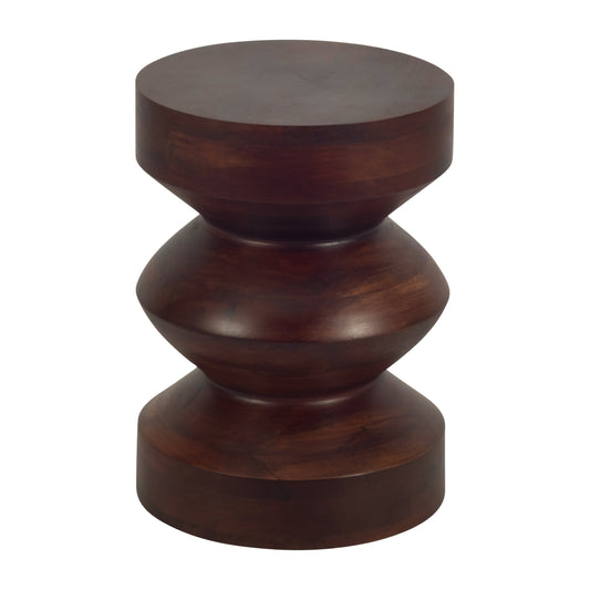 18" Solid Mango Side Table, Walnut