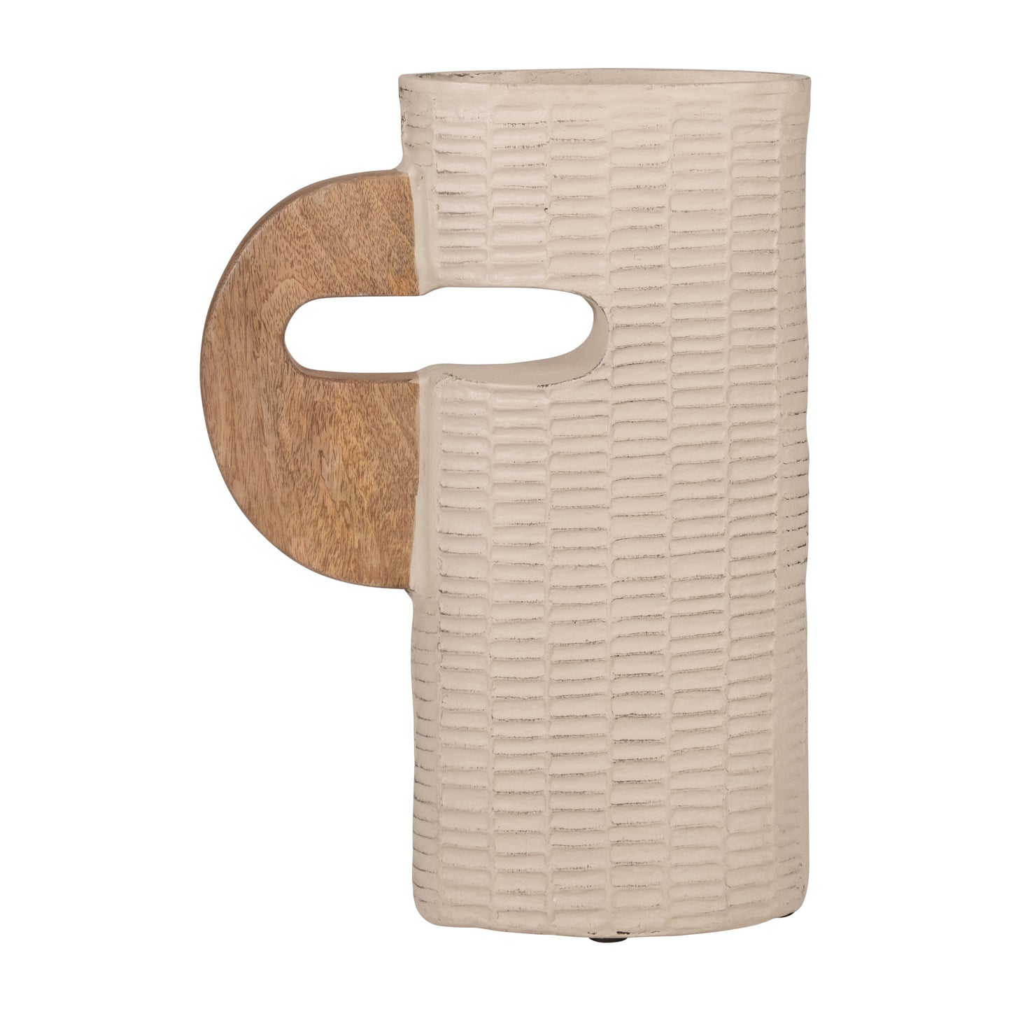 Ecomix, 17" Vase With Handle, Ivory