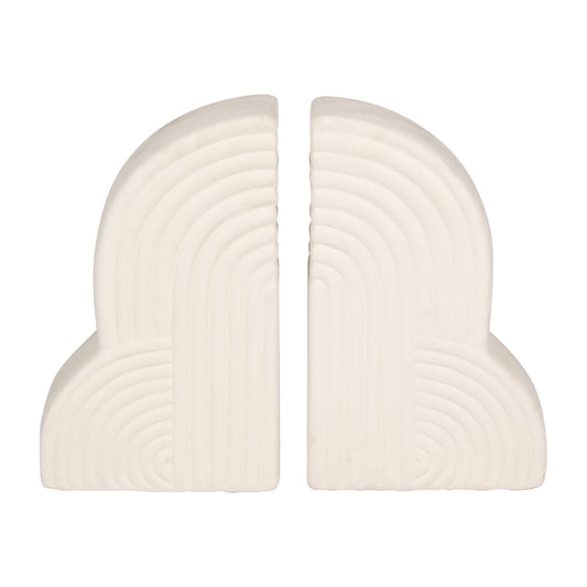 Cer, S/2 13x10" Arches Bookends, Cotton