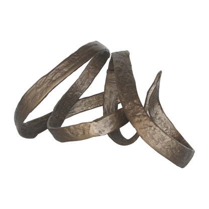 Metal, 18" Loopy Table Object, Brass Antique