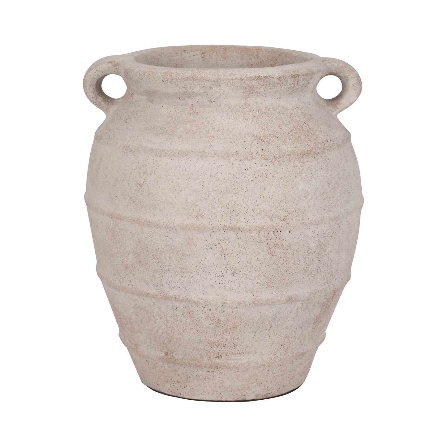 Terracotta, 16" Mini Handle Jug Vase, Ivory