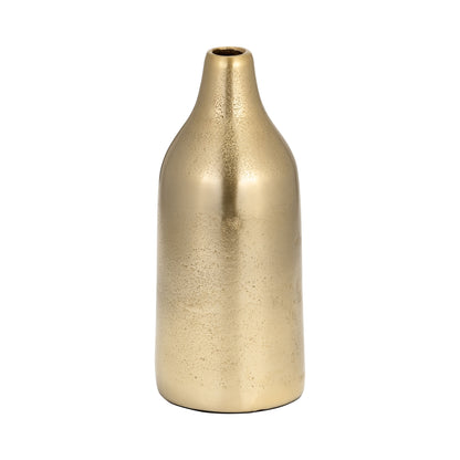 Metal 9" Bottle Vase, Gold
